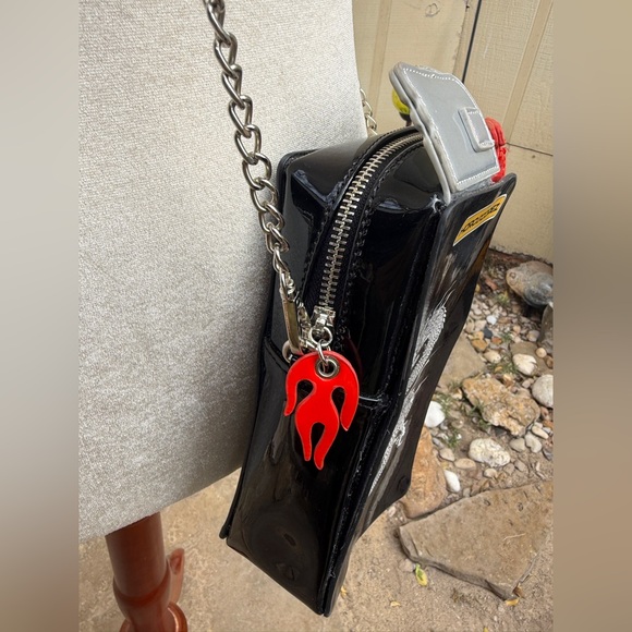 Horoscopez Dolls Kill Black Vinyl Dragon Lighter Mini Shoulder Bag Y2K Rave - Picture 3 of 6
